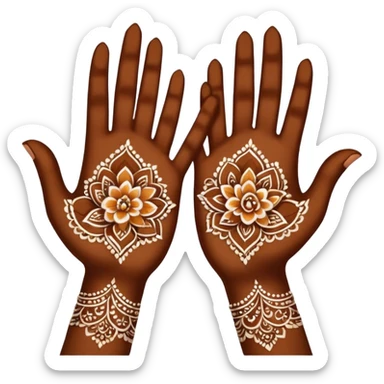 2 hands with mehendi sticker
