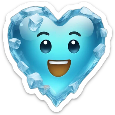 heart with ice sticker