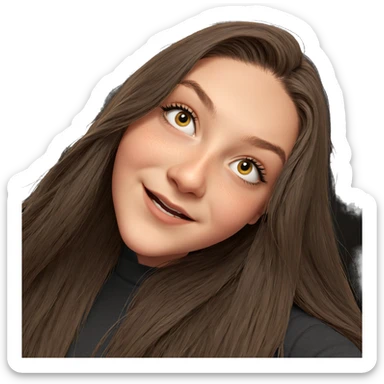 smiling girl with long hair sticker