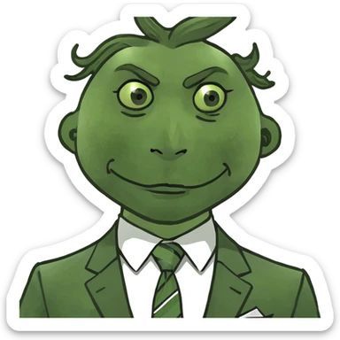 Orange man with suit and tie with bad makeup  sticker
