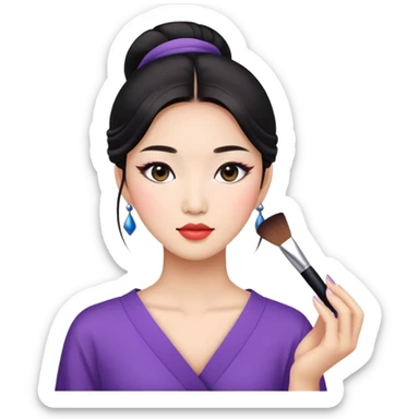 pretty asian baddie with makeup sticker