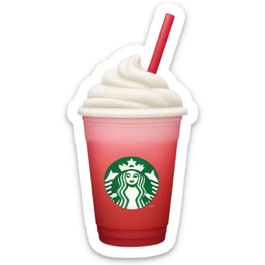 Starbucks strawberry drink with a flat id sticker