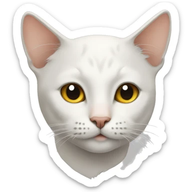 Cat with crescent moon bald spot on forehead  sticker
