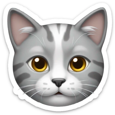 Gato gris con blanco sticker