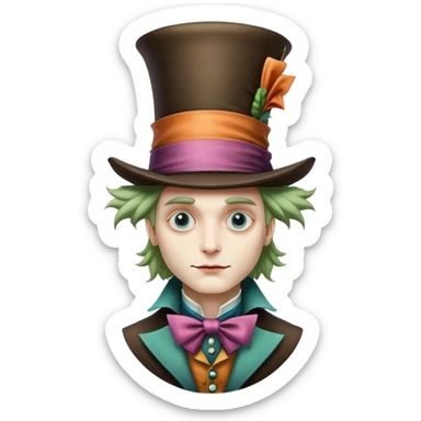 Mad Hatter character from Alice in Wonderland sticker