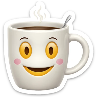 smiley coffee cup good morning sticker