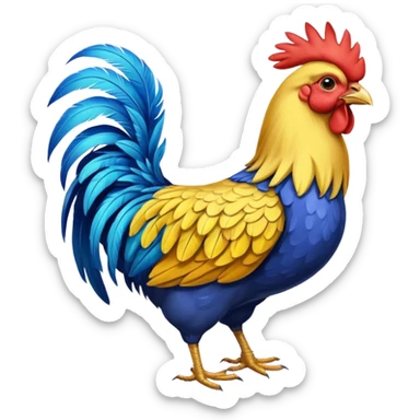 COCK BLUE AND YELLOW COLOR sticker