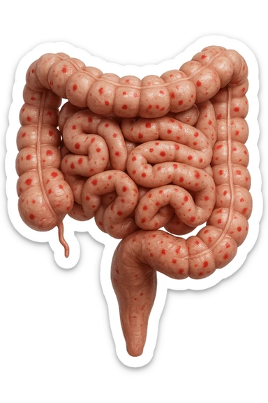 intestino umano anatomico CON RED SPOT SPARSI
IPERREALISTICO 4K sticker