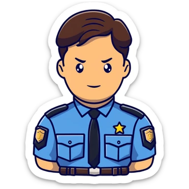 Nathan Fillion as John Nolan from The Rookie, police officer with short hair and uniform sticker