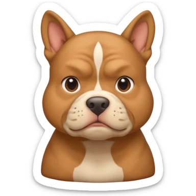 light brown pocket bully facing forwards, head and shoulders sticker