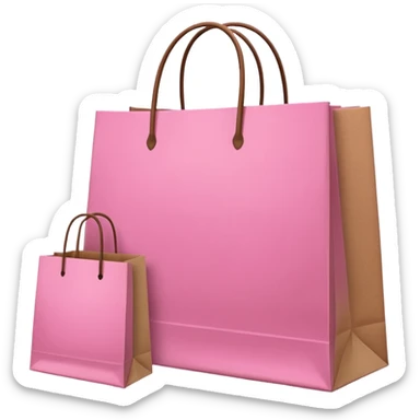 pink and brown shopping bags sticker