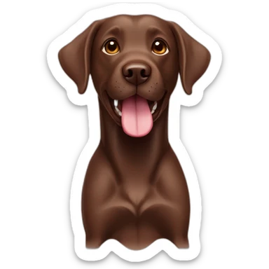 labrador Retriver chocolate color very happy sticker