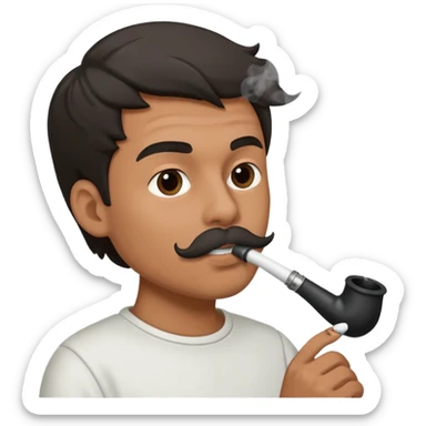 Man smoking from pong , the pong in his mouth (like this pong ⚗️) sticker
