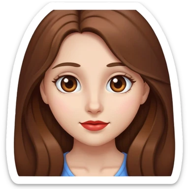 girl with long brown hair video chatting with heart eyes sticker