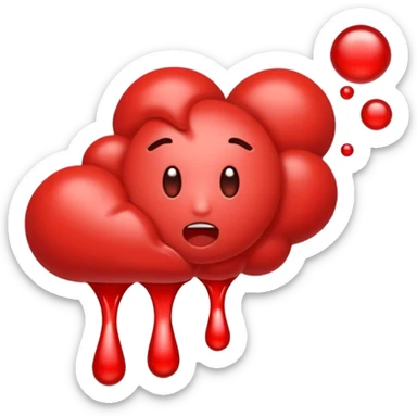 Quiero me crees un emoji de la hormona del cortisol muy elevada o roja sticker