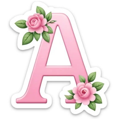Pink romantic alphabet letter sticker
