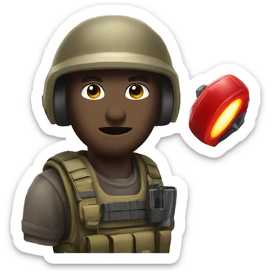 emoji call of duty avec un gyrophare rouge sticker