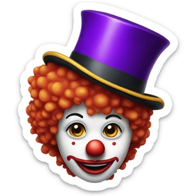 Clown in a tophat sticker