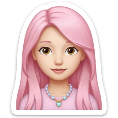 Aesthetic girl with light pink accessories  sticker