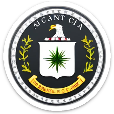 Cia logo saying cia inside. 2 arms the one holding glasses over the middle of the logo and the other gives a thumbs up  sticker