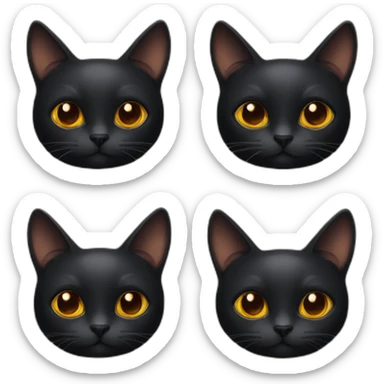 Black cat small orange stain sticker