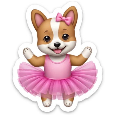 Dog with a pink tutu sticker