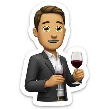 Vino en copa de lado  sticker