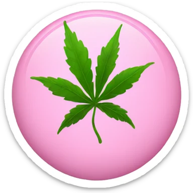 Pink pot leaf sticker