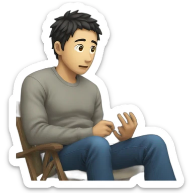 Man watching anime sticker