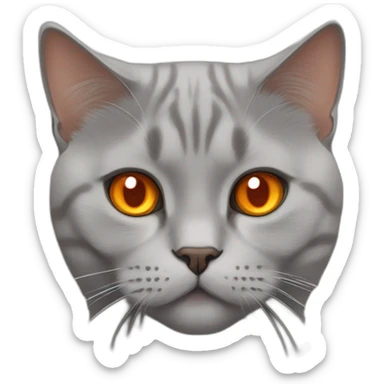 A red chabby british shorthair cat with orange eyes sticker