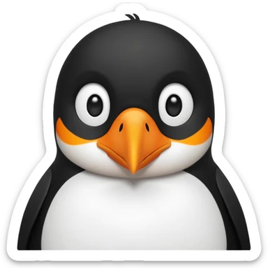 a cute crow-penguin hybrid, emoji style sticker
