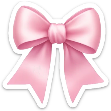 light pink ribbon bow sticker