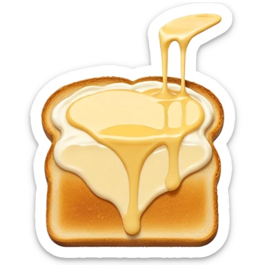 Toast with orangish yellow milk sauce on top sticker