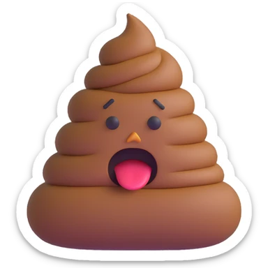 frowning poop sticker