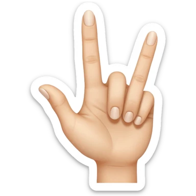 Hand, middle finger facing towards camera at 100 degree angle sticker