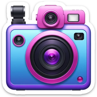 camera purple pink blue sticker