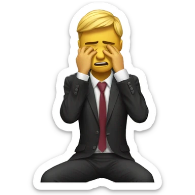 Law student suffering and crying while studying sticker