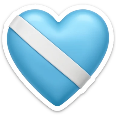 blue heart with a bandeide sticker