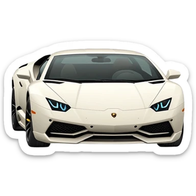 "Create a top-down view 2D vector emoji of a Lamborghini in Apple's iOS style. Use solid colors, clean lines, and smooth curves. No gradients or 3D effects. Keep the design minimalist with a white background."
 sticker