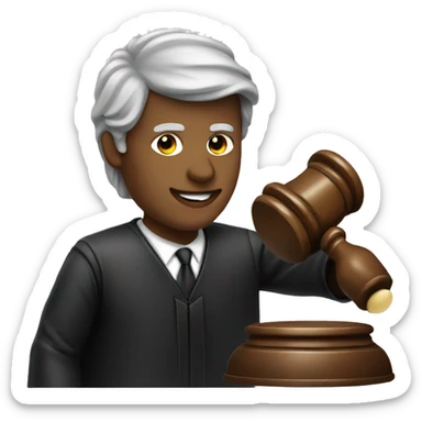 A JUDGE HOLDING A GAVEL sticker