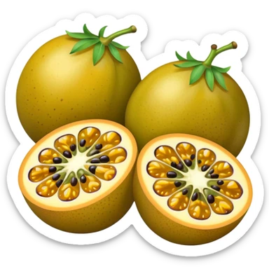 passion fruit sliced juicy sticker