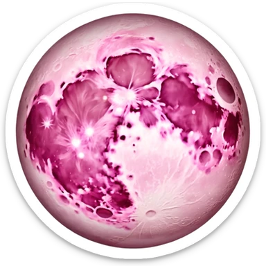 pastel pink moon scenery  sticker