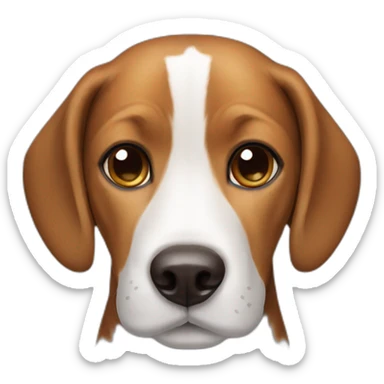 Beagle dog is brown with a white spot on the nose sticker