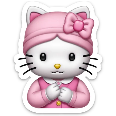 Hello Kitty de punto .  sticker