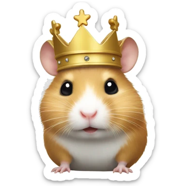 hamster-white with a crown sticker