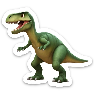 Dinosaur doing a push up sticker
