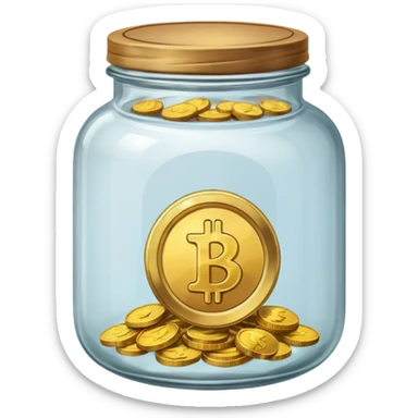jar with a one coins sticker