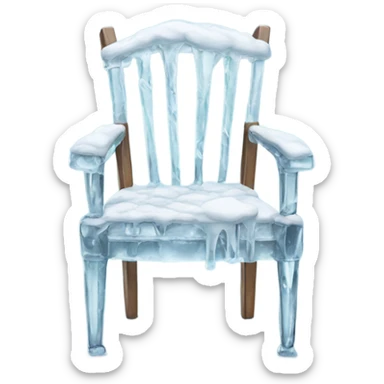 Chair made out of ice christmas  sticker