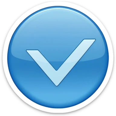 Blue tick mark carcle sticker