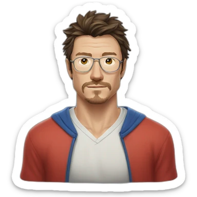 Marat Safin chinese glasses no facialhair sticker